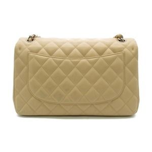 Chanel Bag Chain Beige Lambskin Shoulder W Matelasse Cream Flap